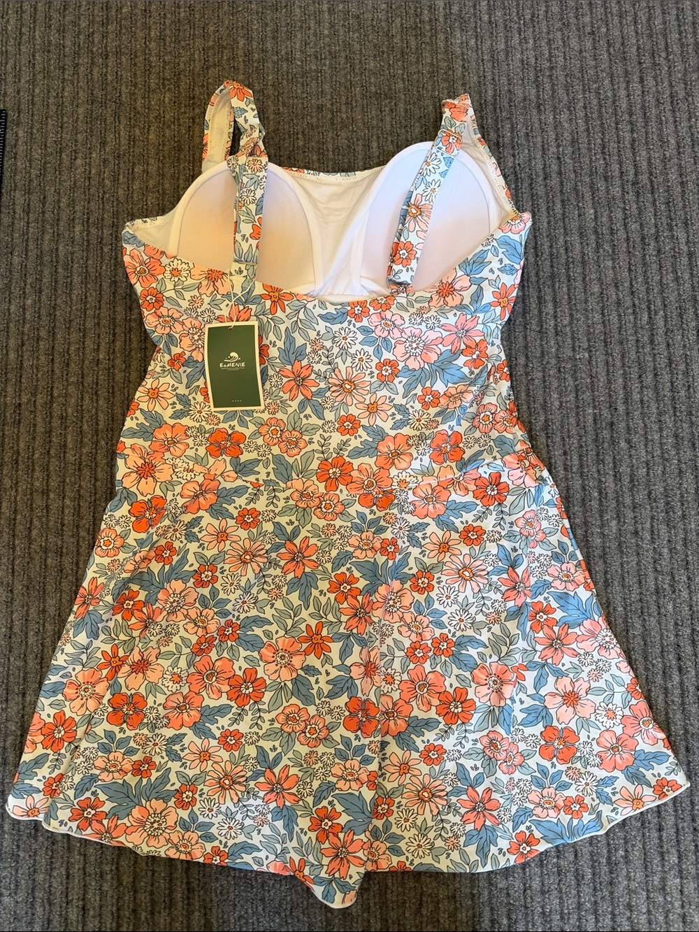 Swim Dress size large Flower print Eo Menie NWT swimsuit - Picture 5 of 9